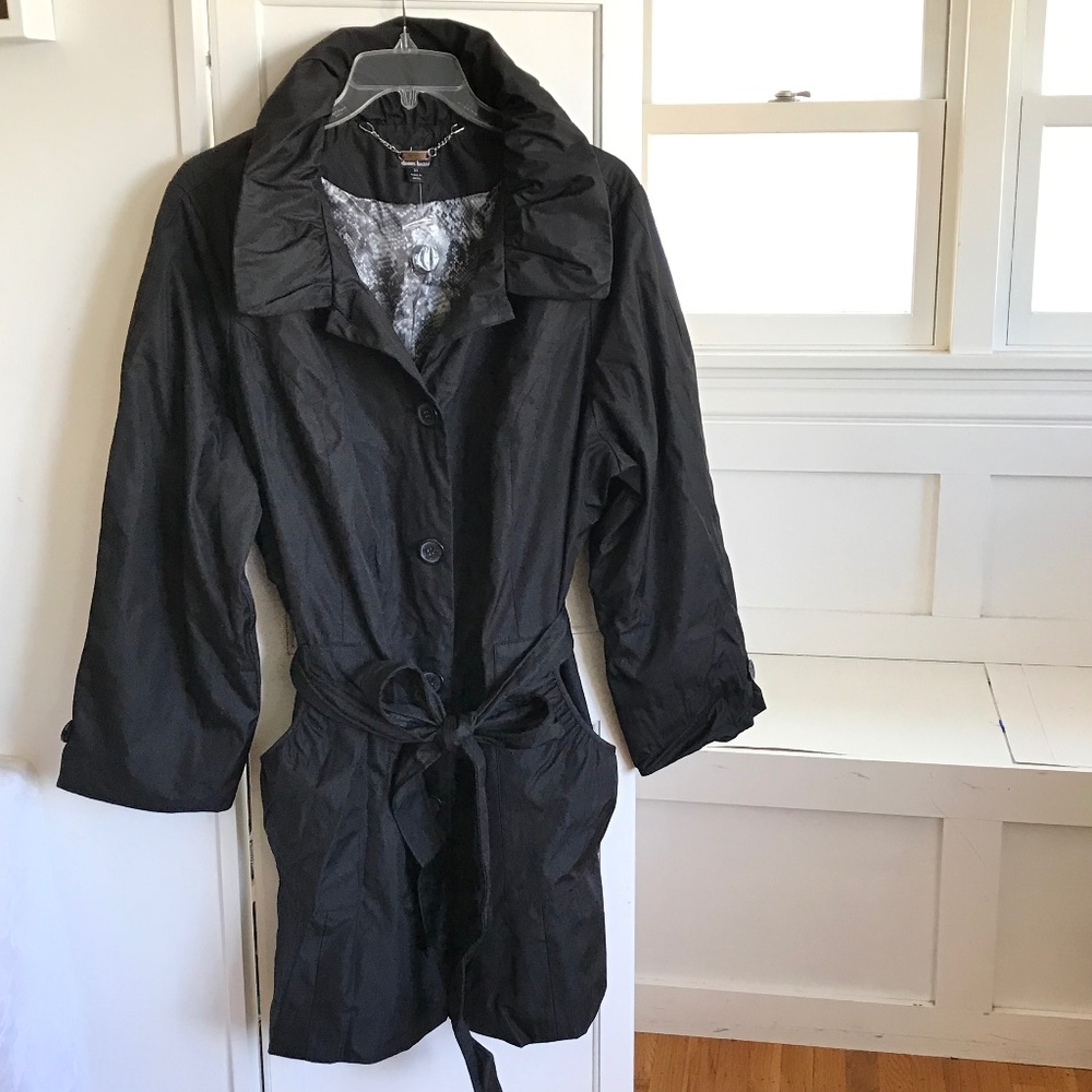 DENNIS BASSO Black Trench Coat NWT Women's Plus Size 3X